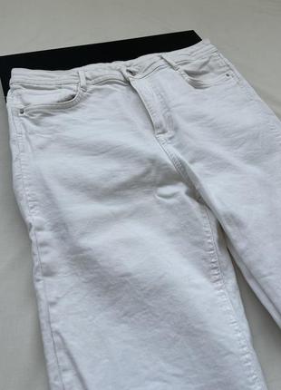 Джинсы белый, джинсы с необработанным краем, джинсы zara, белые джинсы zara, джинсы зара3 фото