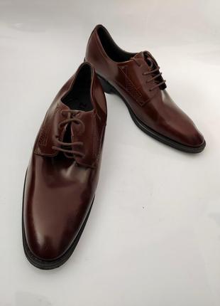 Туфли мужские коричневые лаковая плотная натуральная кожа от люксового бренда zign 417 фото