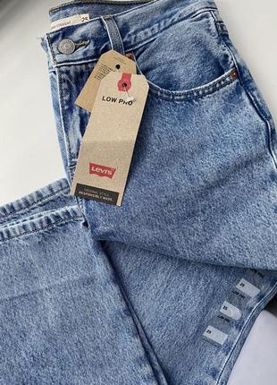 Стильные трендовые сине-голубые прямые винтажные джинсы levi's levis low pro straight оригинал8 фото