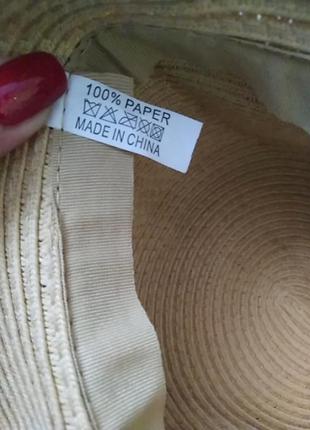 Шляпа капелюх  панама плетена з смужкою чорною4 фото