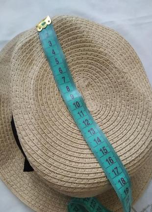 Шляпа капелюх  панама плетена з смужкою чорною6 фото