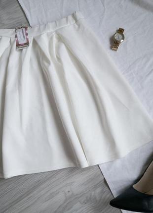 Красивая молочная юбочка полусолнце ткань масло2 фото