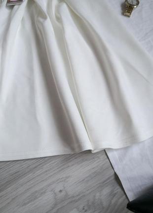 Красивая молочная юбочка полусолнце ткань масло6 фото
