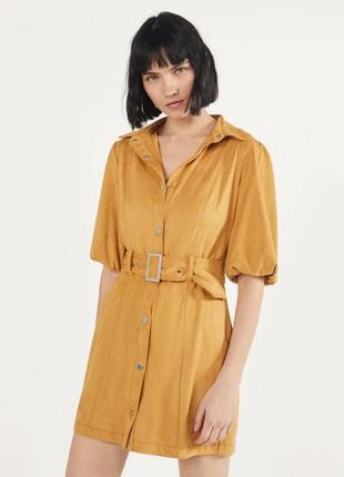 Платье из искусственной замши bershka