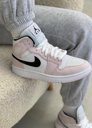 🌺😍nike jordan 1 high og light pink😍🌺женские кроссовки найк джордан, хайтопы весна-осень кросівки жіночі найк аір джордан 1