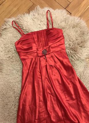 Платье атласное, сукня жіноча плаття атлас червона сукня красное zara платье5 фото