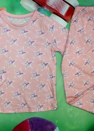 Пижама для девочки персиковый со звездами george 2608