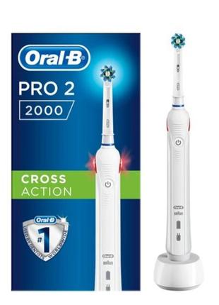Електрична зубна щітка braun oral b d501 pro 2 white light1 фото