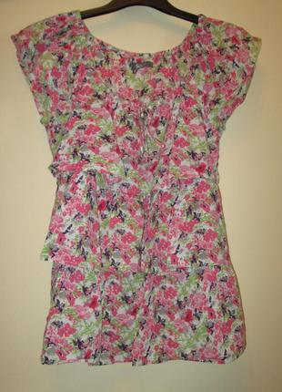 Акція 1+1=3 розпродаж легка блуза south квіточки котон розмір 10