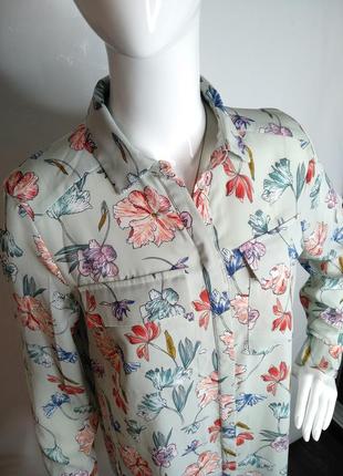 Удлиненная рубашка / блуза , цветочный принт2 фото