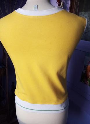 Блуза топ  р 46  желтая с вышивкой винтаж3 фото