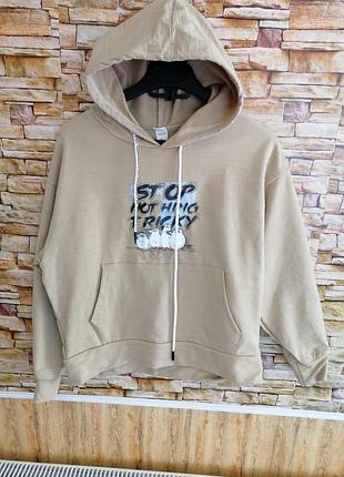 Капюшонка худи кофта трикотаж с карманом кингуру разные размеры и цвета , маломерит на размер а то и