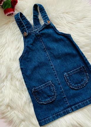 Стильный модный джинсовый сарафан next девочке 4-5 лет2 фото