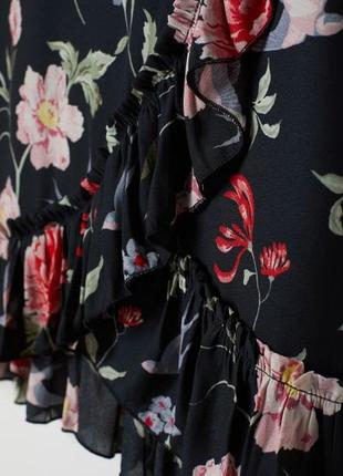 Коротка шифонова спідниця піони h&m divided , красивая шифоновая юбка