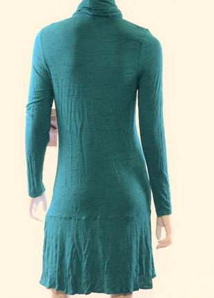 Платье трикотажное бирюзовое на подкладке "легкая трапеция" м можно l7 фото