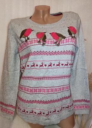 🔥 красивый нарядный свитер с птичками и орнаментом🔥