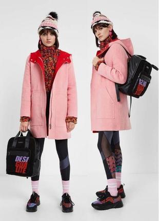 Sale шерстяное  пальто  desigual с капюшоном  s-m