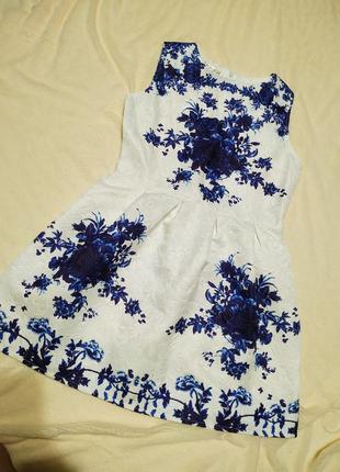 Сукня біло-синє