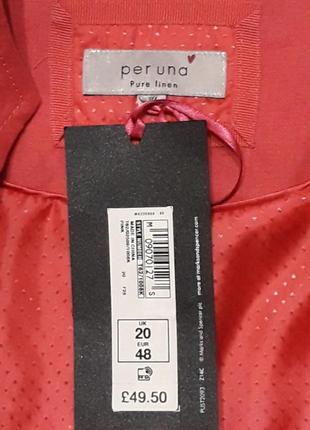Новый брендовый  стильный  жакет пиджак  из льна с баской р.20 от  per una4 фото