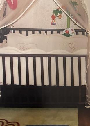 Ліжечко baby italia diletta vip з балдахіном з фатину3 фото