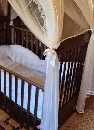 Ліжечко baby italia diletta vip з балдахіном з фатину9 фото