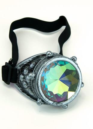Окуляри стімпанк монокль калейдоскоп колір античне срібло + подарунок