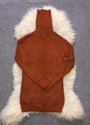 Вязаной шерстяной мохер свитер-платье горло шерсть кофта удлиненная3 фото