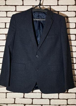 Синій , вовняний піджак з візерунком ялинка tu