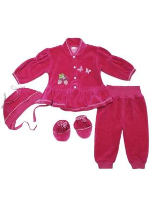 Комплект ясельный 4-х предметный, малиновый