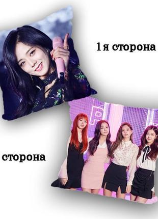 Подушка k-pop джису blackpink двухсторонняя 25х25 см (y0006)1 фото