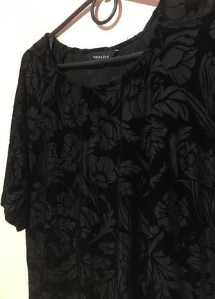 Бархатная футболка new look floral velvet burnout t-shirt4 фото