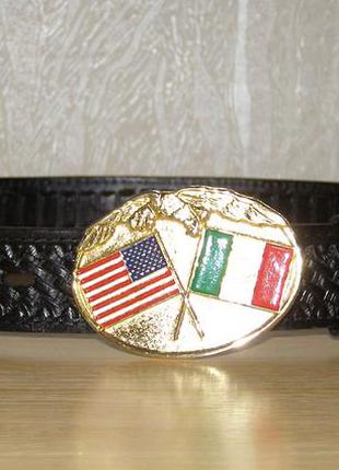 Шкіряний чоловічий ремінь, made in mexico + стильна пряжка