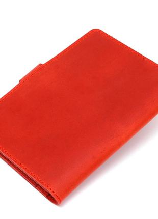 Стильный матовый кожаный тревел-кейс shvigel 16519 красный2 фото