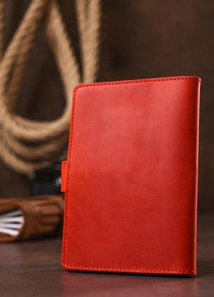 Стильный матовый кожаный тревел-кейс shvigel 16519 красный8 фото