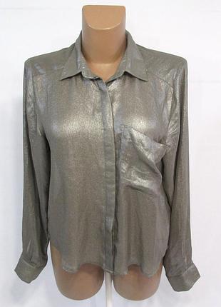 Срібляста Блузка h&m, 36 (s), напівпрозора, отл упоряд