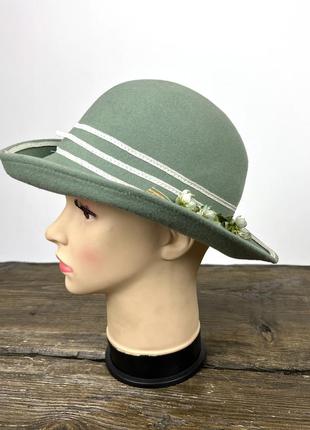 Шляпа фетровая зеленая mayser, стильная2 фото