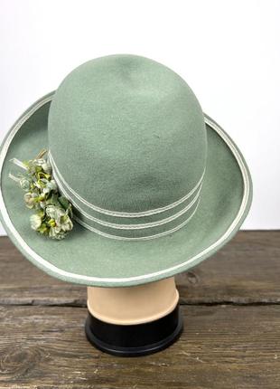 Шляпа фетровая зеленая mayser, стильная3 фото