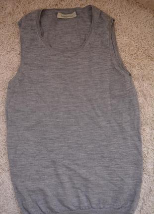 Натуральная теплая жилетка, безрукавка, 100% шерсть мериноса, экстра файн