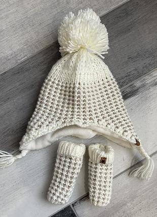 Шапка и варежки next 3-9 месяцев