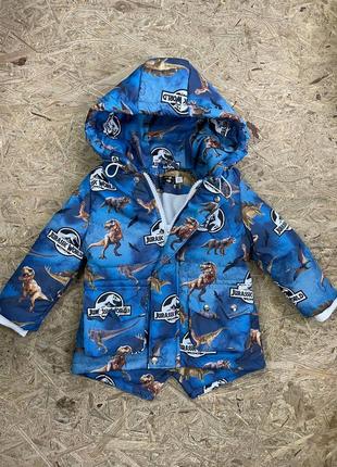 Демисезонная парка. десисезонная куртка. куртка с динозаврами
