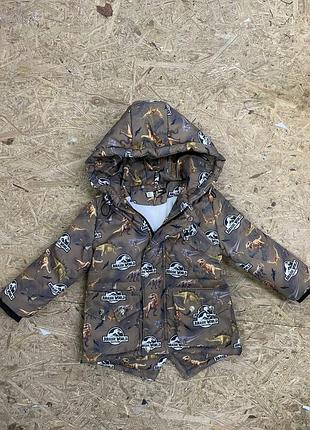 Демисезонная парка. десисезонная куртка. куртка с динозаврами