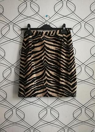 Спідниця коротка з цікавим принтом тигр/ зебра