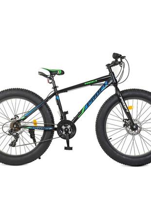Велосипед спортивний гірський з товстими покришками, колеса 26 дюймів, сталева рама 17" eb26power 1.0 s26.5