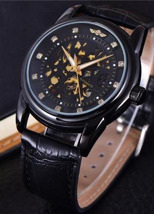 Чорний класичний механічний чоловічий годинник1 фото