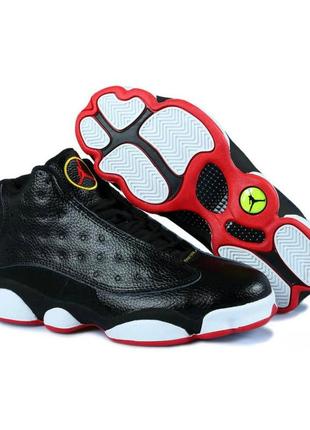 Кроссовки мужские nike air jordan xiii 13 retro, черные / белые (найк аир джордан ретро)4 фото