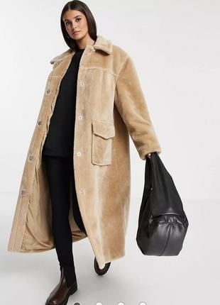 Эко плюш шуба asos tall