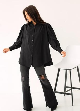Сорочка вільного фасону з обьемными рукавами must have базова базова