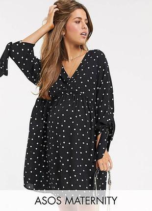 Повседневное платье мини в горошек с запахом asos design maternity2 фото