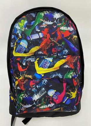 Рюкзак тканєвий, принтований скейти