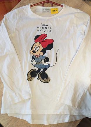 Disney minni mouse 🤩свишот/лонгслив/футболка с длинными рукавами/свитер/кофта с принтом 9-10лет маус zara oysho.